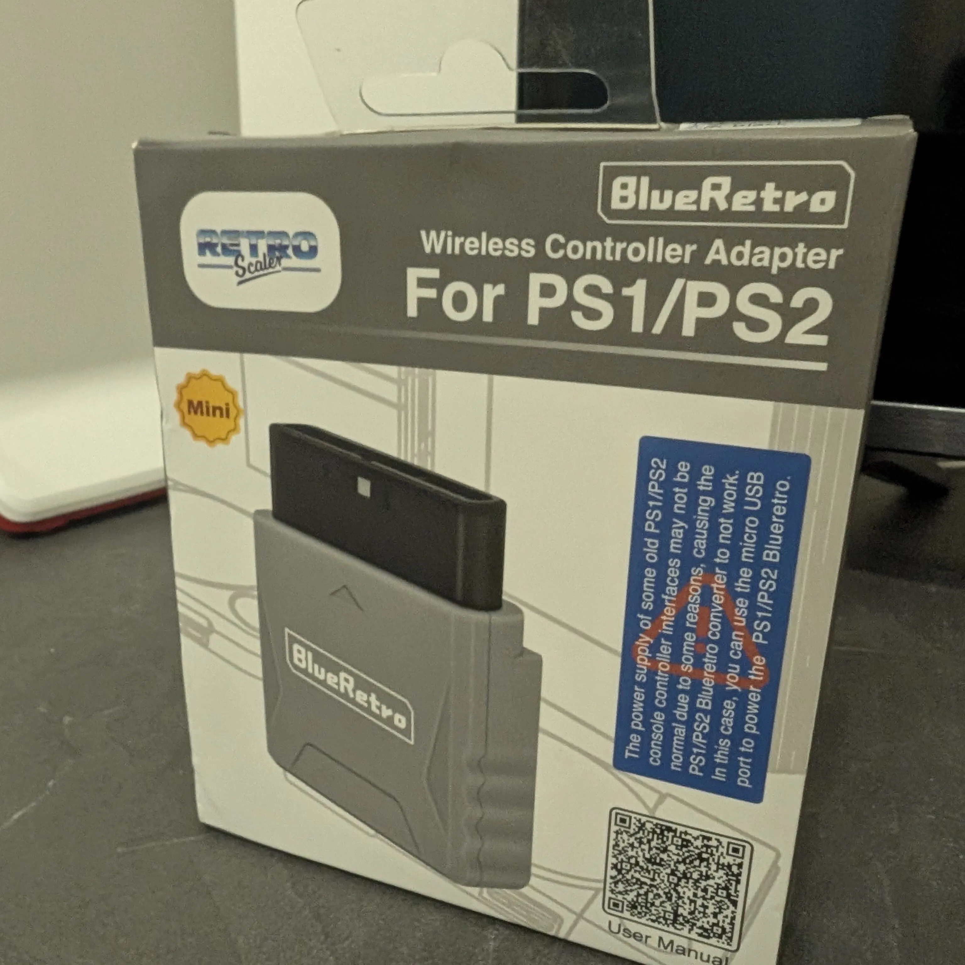 The BlueRetro adapter box that came into my mail.